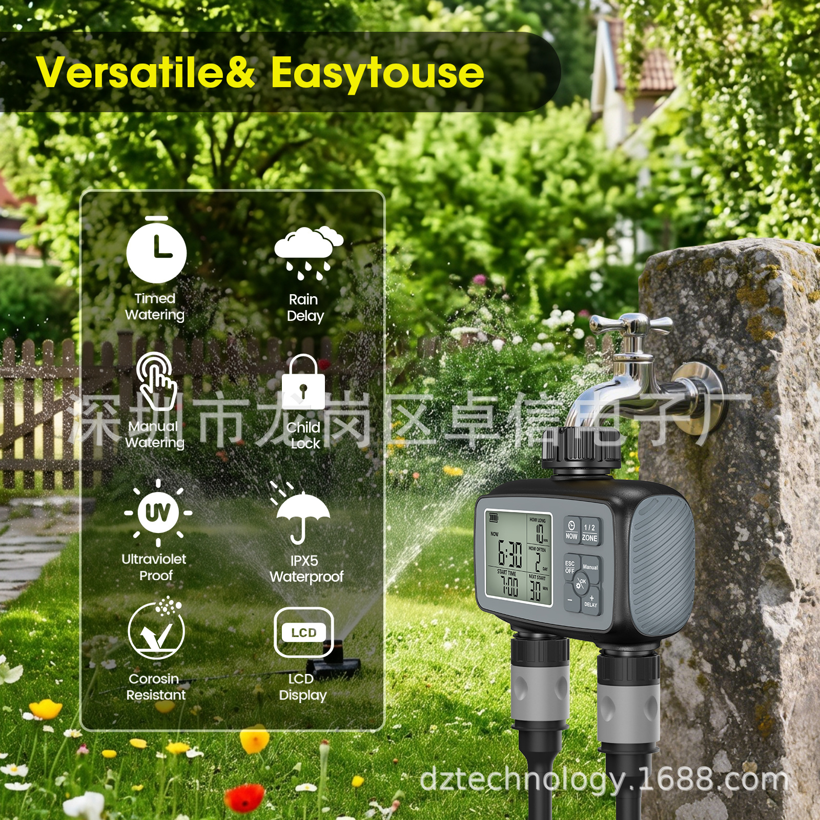 Timer Dual Outlet - Smart Garden Water Timer with Dual