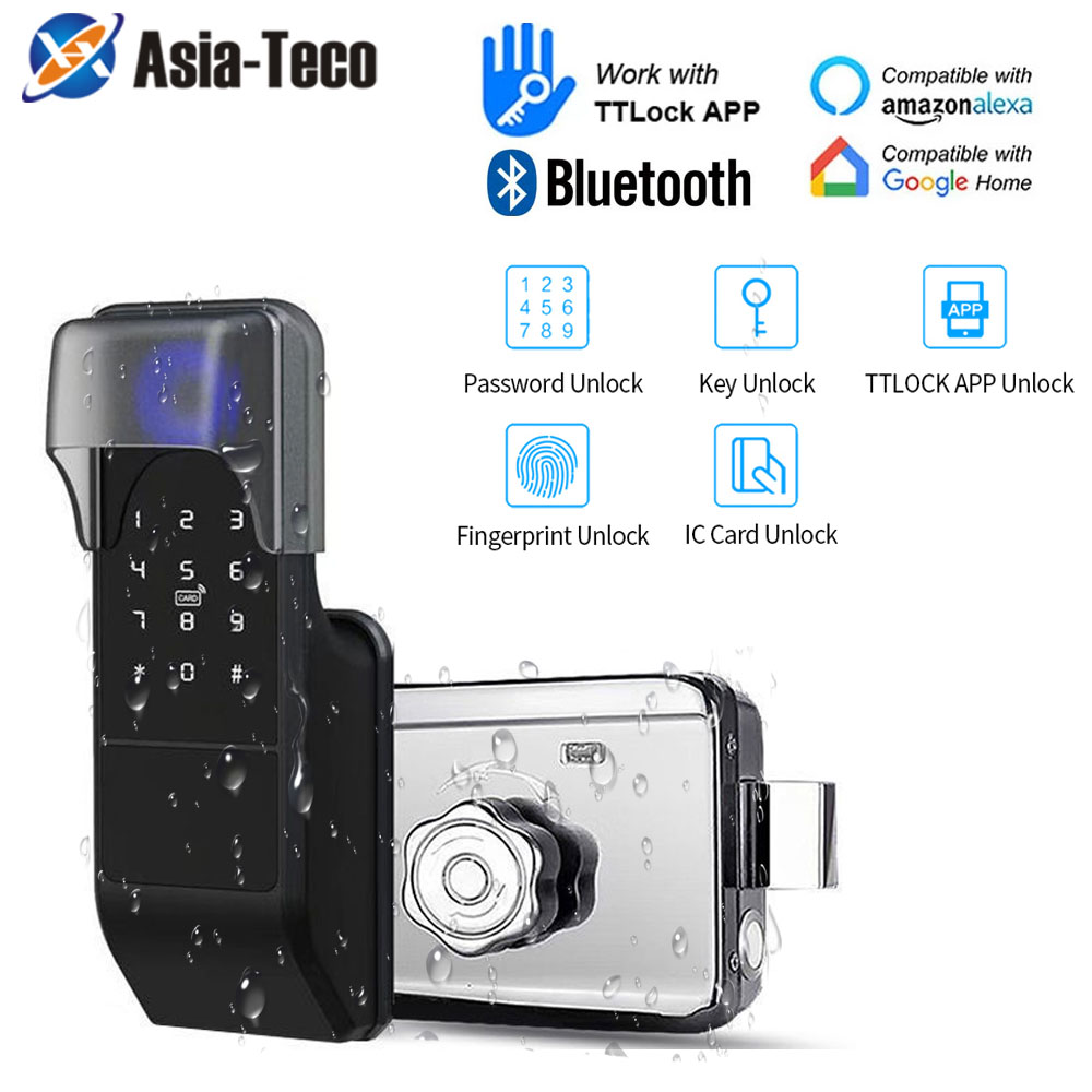 Glass Door Hinge - IP65 Waterproof TTLock Fingerprint Smart Door