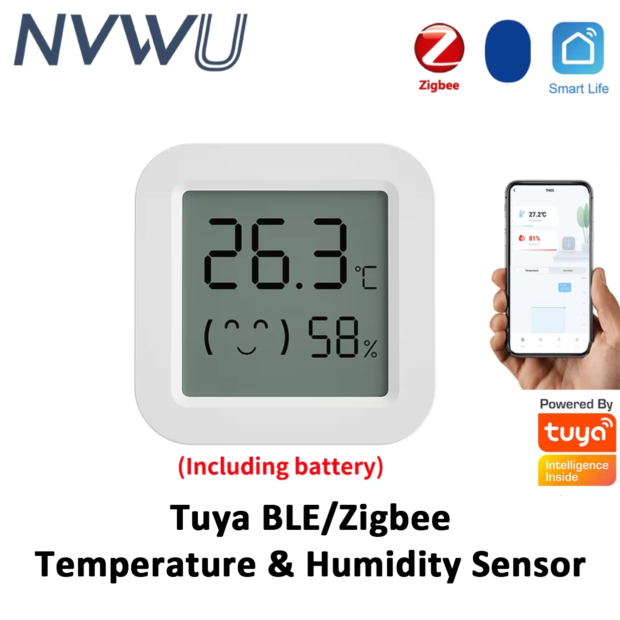 Digital Hygrometer Probe - Tuya Zigbee Temperature Humidity Sensor Fridge
