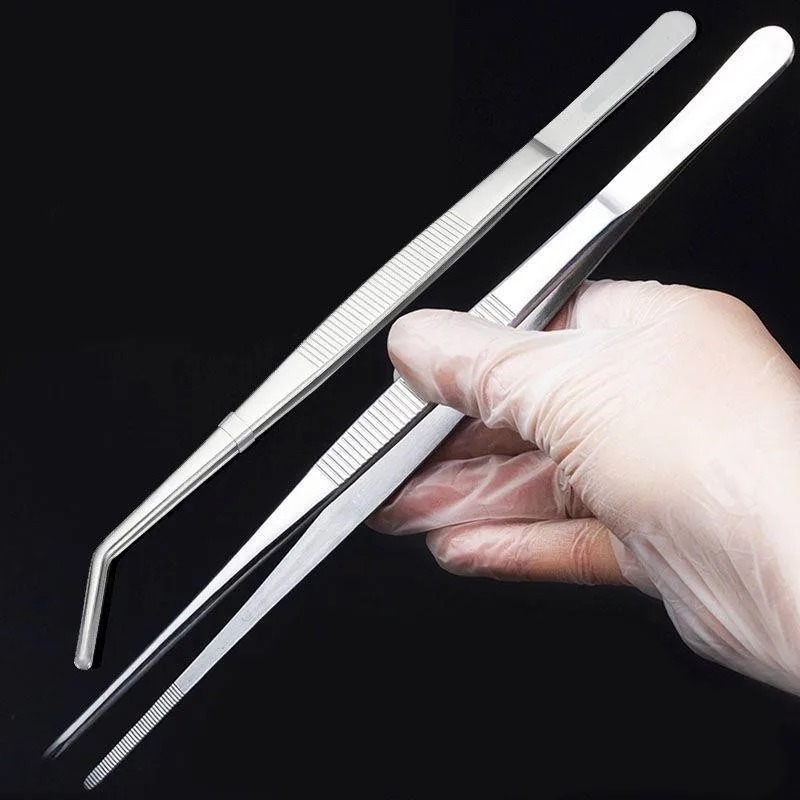 Feeding Tong Stainless - Stainless Multifuctional Steel Elbow Tweezers Aquarium