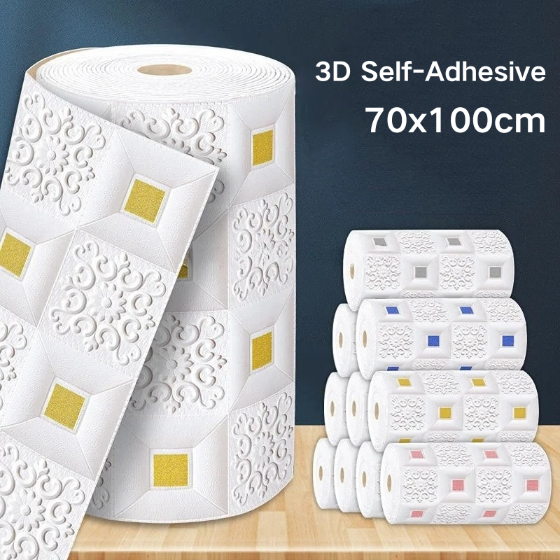 Pvc Panel Background - 70*100cm Vintage Brick 3D Foam Wallpaper