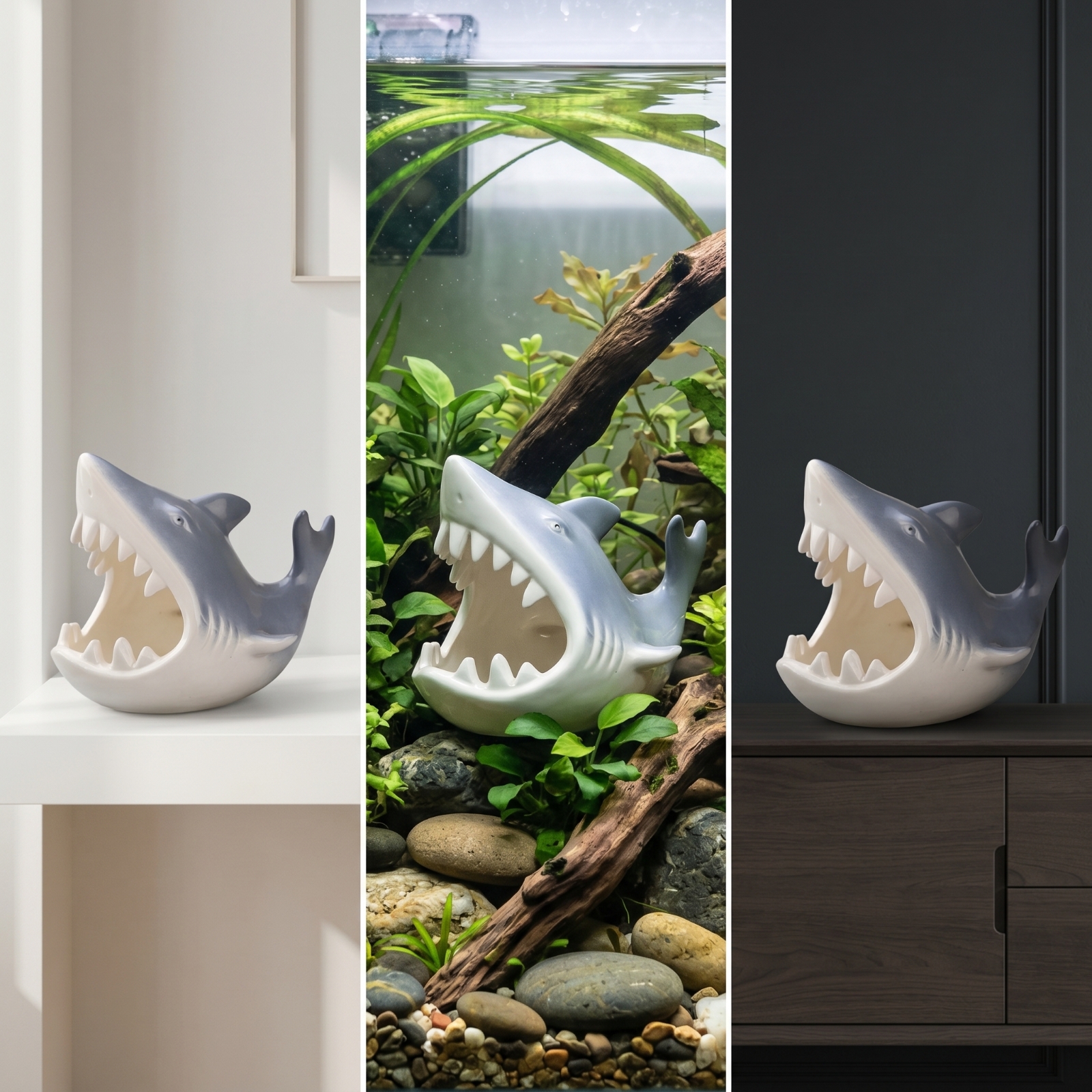 Hide Cave Ceramic - Aquarium Shelter with Open Mouth Easy