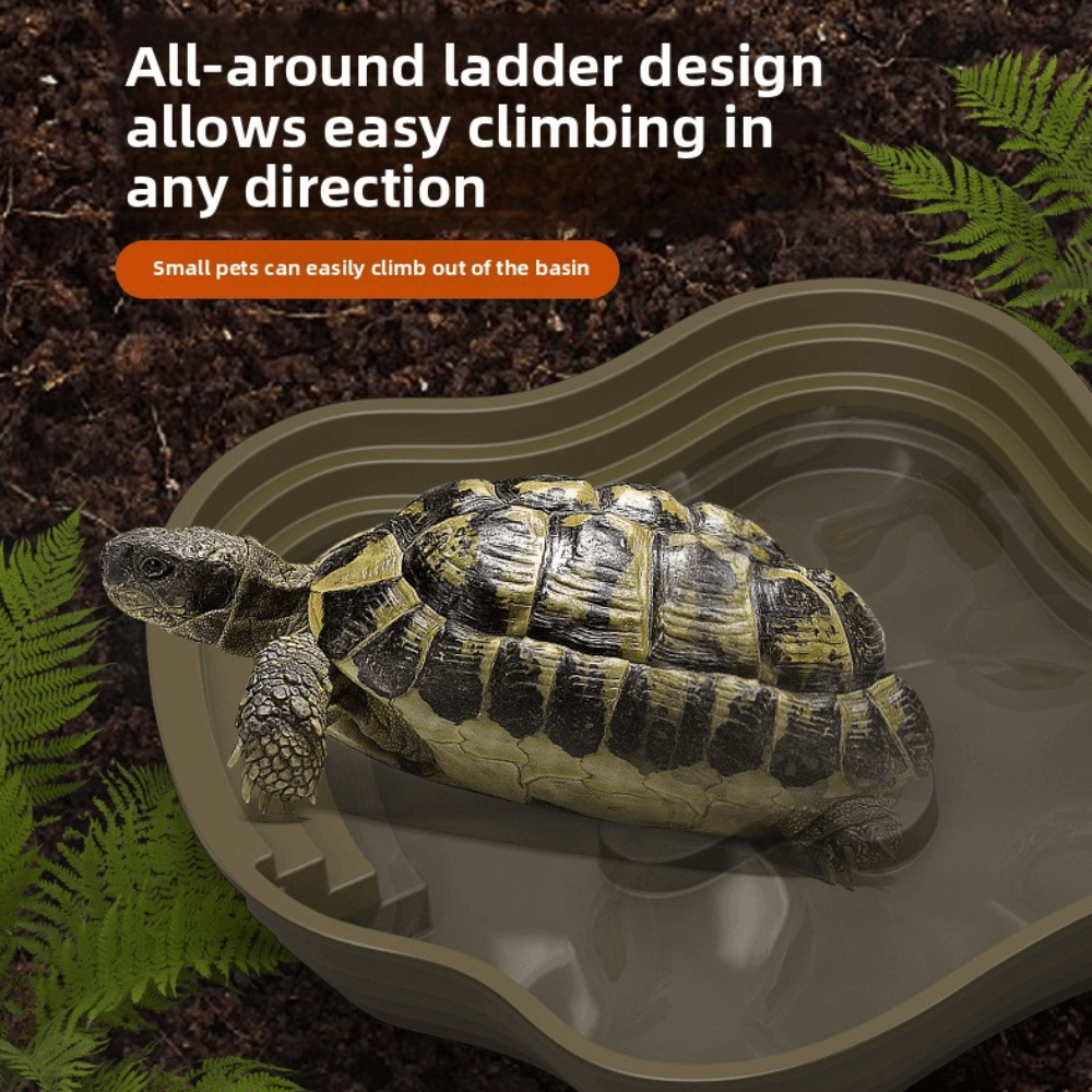 Water Dish Reptile - New Plastic Turtle Water Basin Double-sided