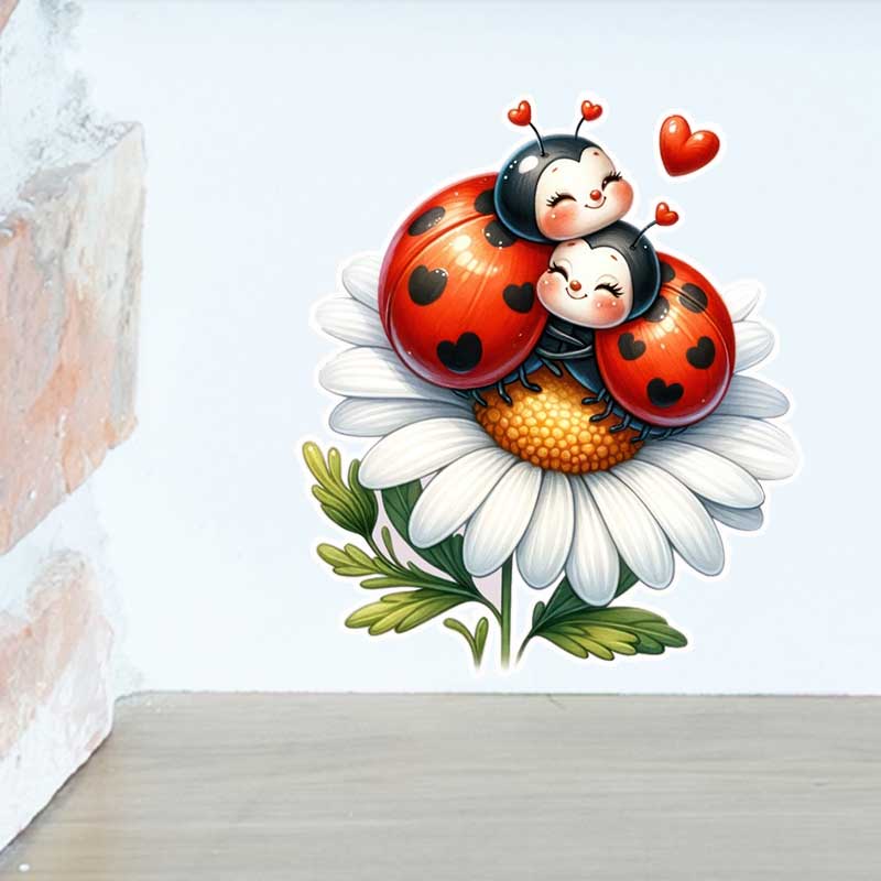 Cute Ladybug Wall Stickers Liv - Pvc Panel Background review and price
