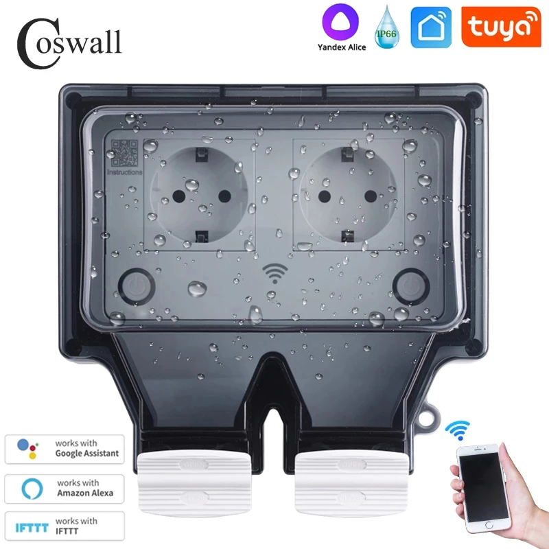 Coswall Tuya Wifi Yandex Alice - Timer Dual Outlet review and price