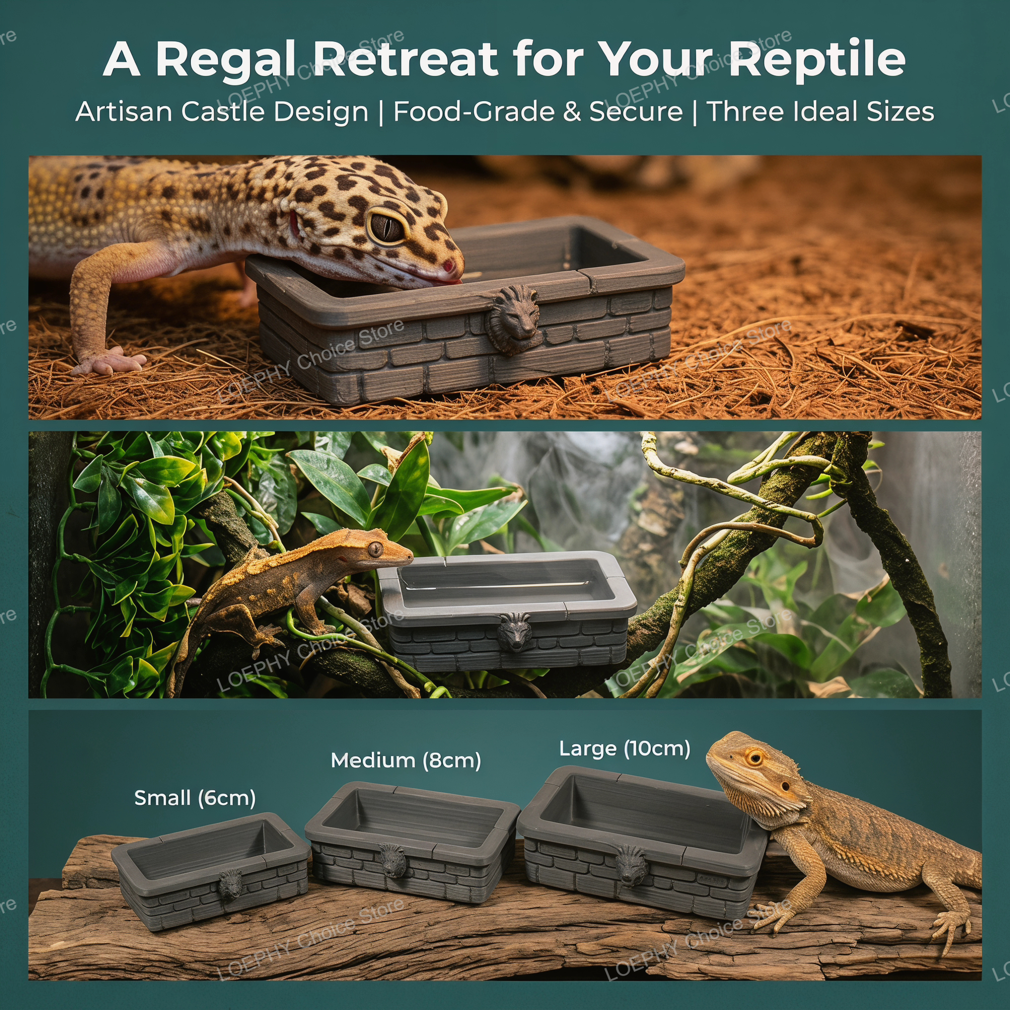 Castle Reptile Water Bowl Lion - Water Dish Reptile review and price