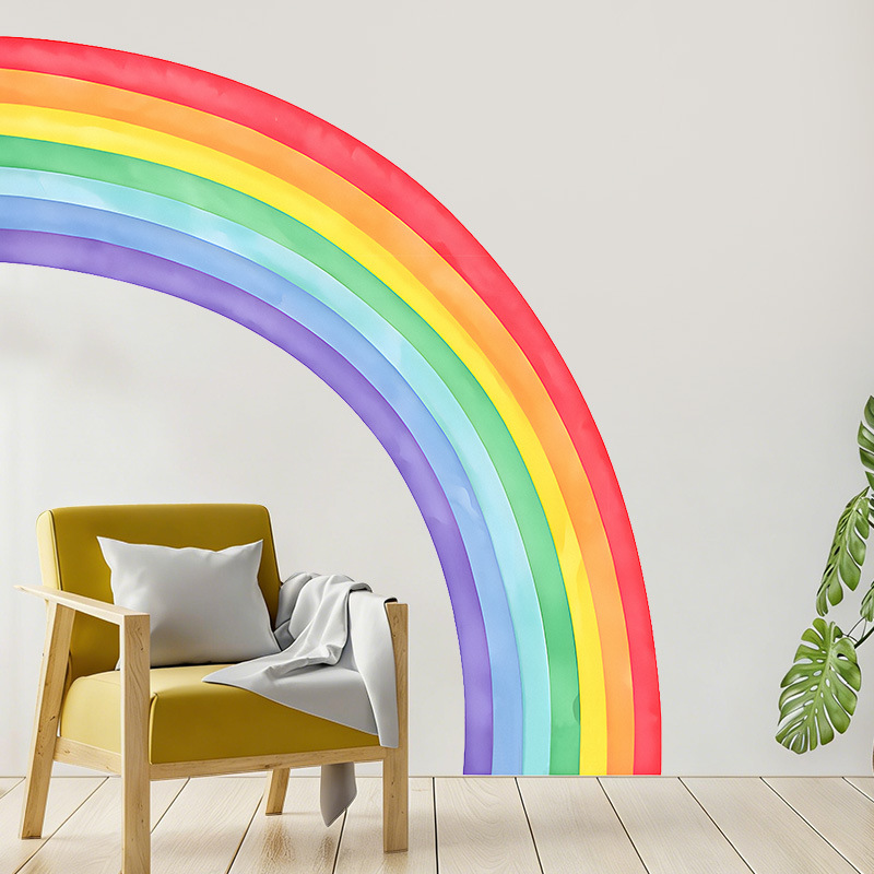 Large Rainbow Wall Stickers Se - Pvc Panel Background review and price