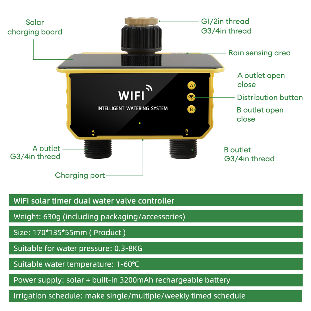 WiFi Solar Timer Dual Water Va - Timer Dual Outlet review and price