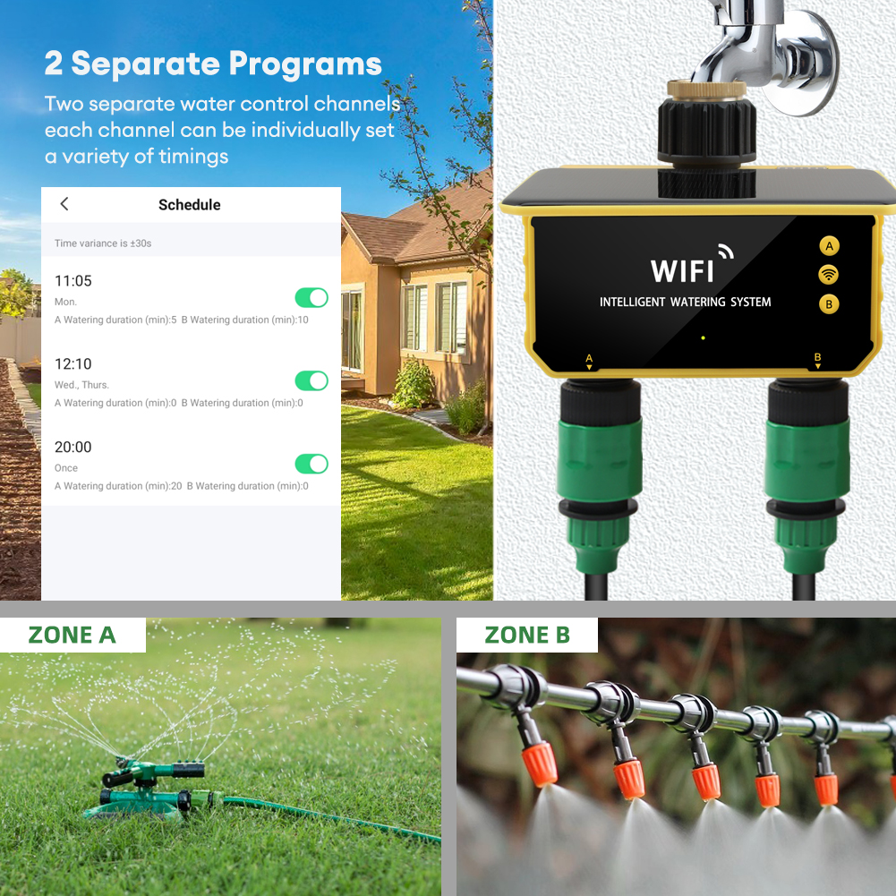 WiFi Solar Timer Dual Water Va - Timer Dual Outlet review and price